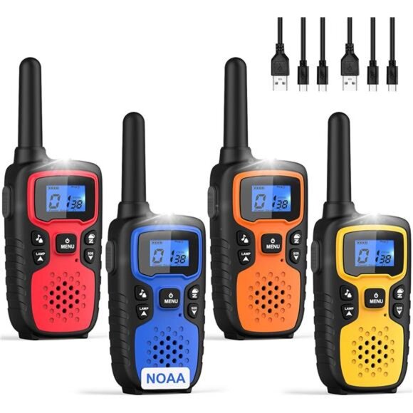 Walkie Talkies for Adults Long Range-Rechargeable 4 Pack 2 Way Radios, Hiking - Picture 1 of 7